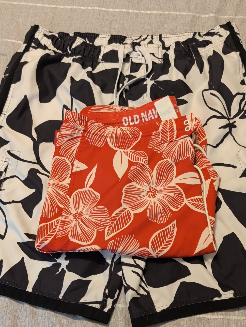 Set of Two Floral Pattern Swim Shorts